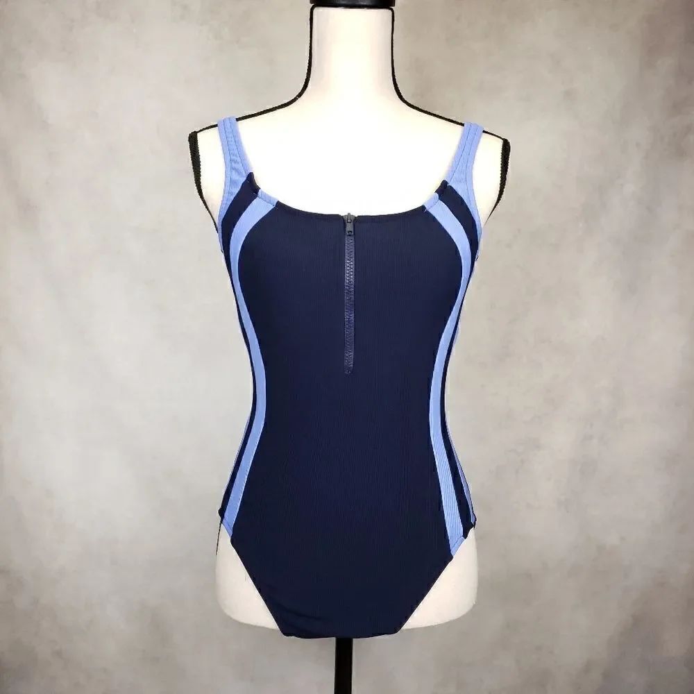 Vintage navy and purple one piece swimsuit Sm Med